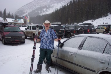 Me in Gambian Dress - Skiing???