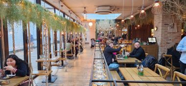 Swing Seating Along Windows