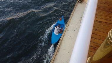 Hawkers Attaching Themselves to a Cruise Boat