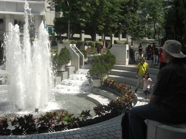 Relaxing at the Fountain