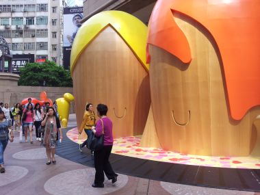 Statues in front of Times Square