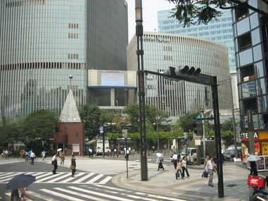 Street Scene with Pedestrian Scramble