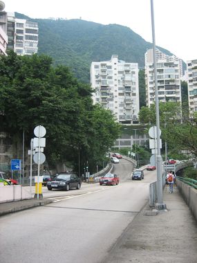 Walking Along Road in the Mid-Levels