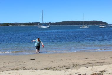 Stomping on the water...