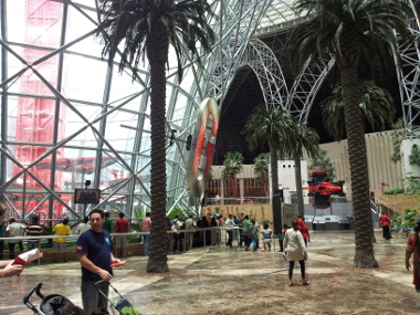 Inside the Giant Tent of Ferrari World