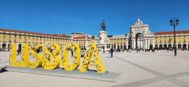 Lisbon Sign in Praça do Comércio
