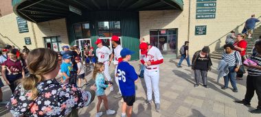 Team Signing Balls Outside Team Signing Balls Outside