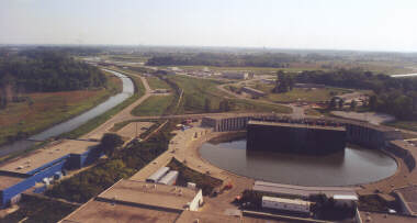 View from the 15th Floor - Booster in Foreground, Main Injector in Background and Tevatron (BIG) to the Left