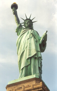 Status of Liberty from Liberty Island