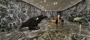 Gallery in the Hirshhorn Museum with Walls and Floors Painted